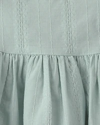 Baby Girl Ruffle-Sleeve Dress - Green