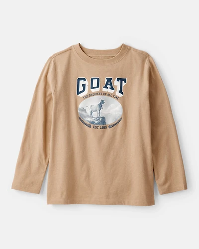 Boys GOAT Long-Sleeve Graphic Tee - Brown