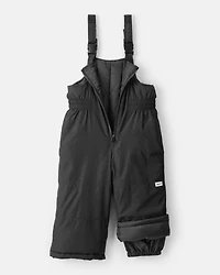 Toddler Overall Snow Bibs - Black