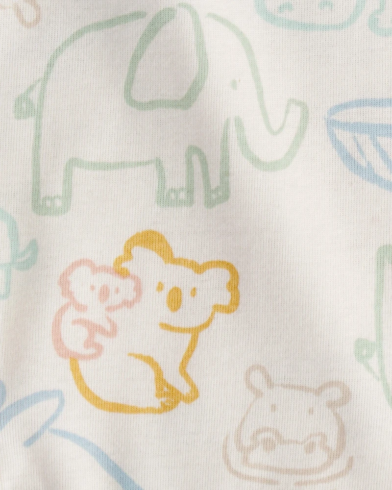 Baby Boy 5-Pack Animals Multipack Bodysuits - Ivory/Tan