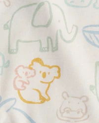 Baby Boy 5-Pack Animals Multipack Bodysuits - Ivory/Tan