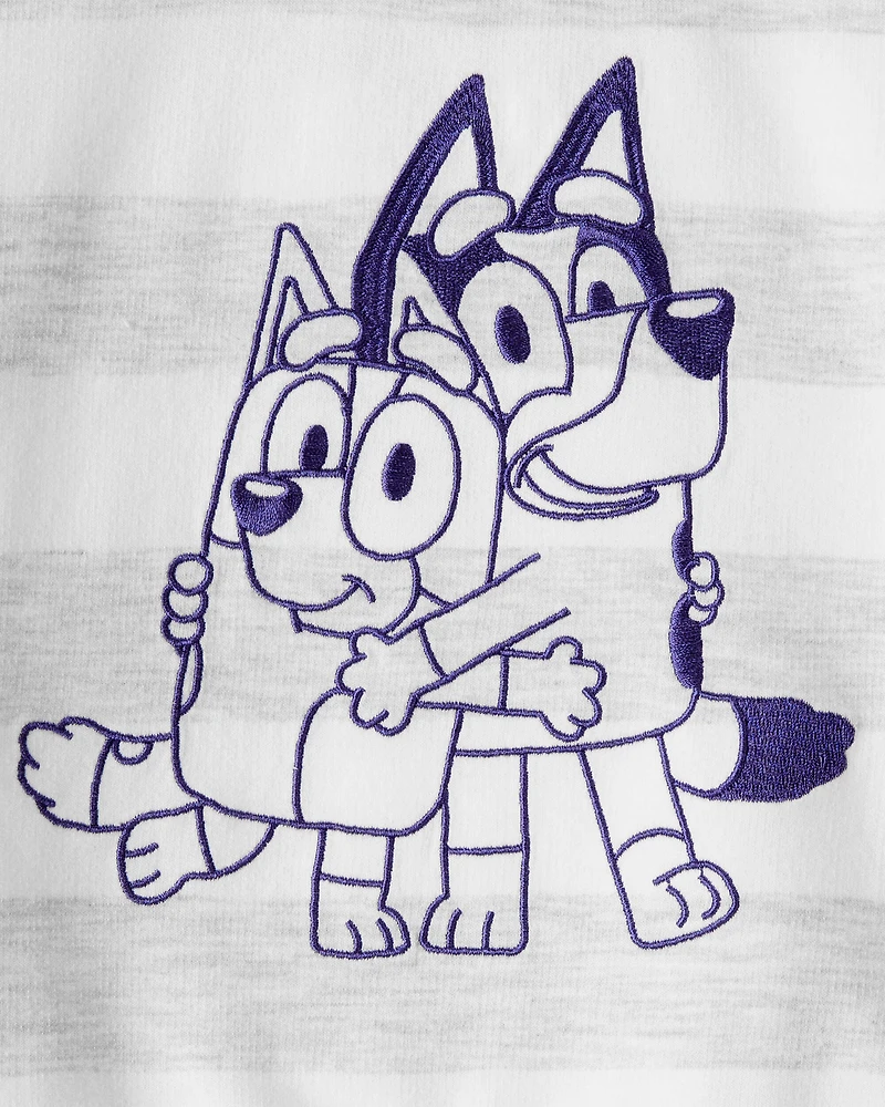 Baby Bluey Striped French Terry Pullover - Grey