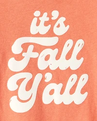 Toddler It's Fall Y'all Short-Sleeve Graphic Tee - Orange