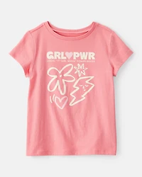 Girls Girl Power Short-Sleeve Graphic Tee - Pink