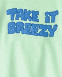 Toddler 'Take It Breezy' French Terry Pullover Sweatshirt - Green