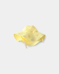 Baby Girl Seashell Reversible Swim Hat - Yellow