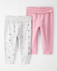 Baby Girl 2-Pack Organic Cotton Grow-With-Me Joggers
