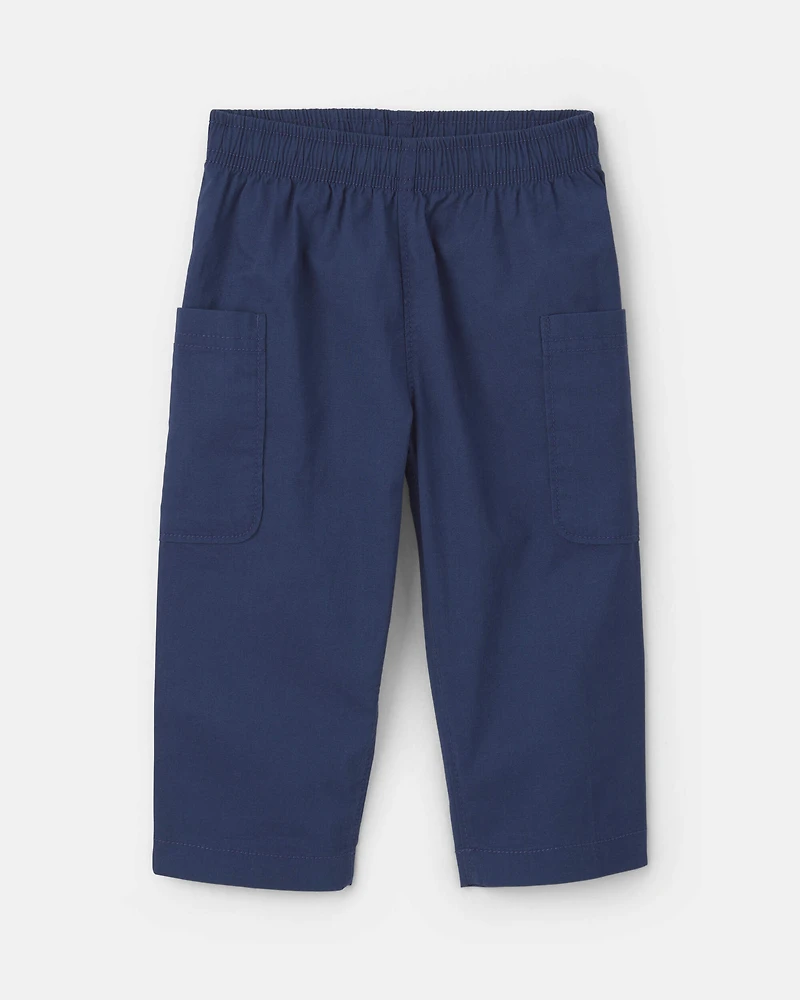 Baby Boy 2-Piece Chambray Short-Sleeve Top & Pant Set - Cream/Blue