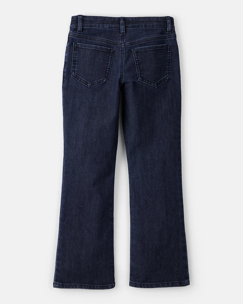 Girls Denim Wide-Leg Jeans - Blue