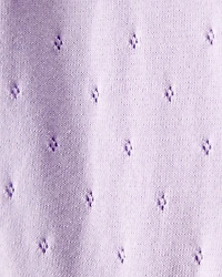 Baby Girl Long-Sleeve Sweater Bodysuit - Purple