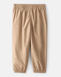Toddler Boy Lined Joggers - Tan