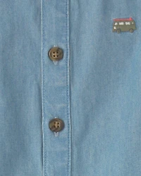 Baby Beach Cruiser Chambray Sleeveless Romper