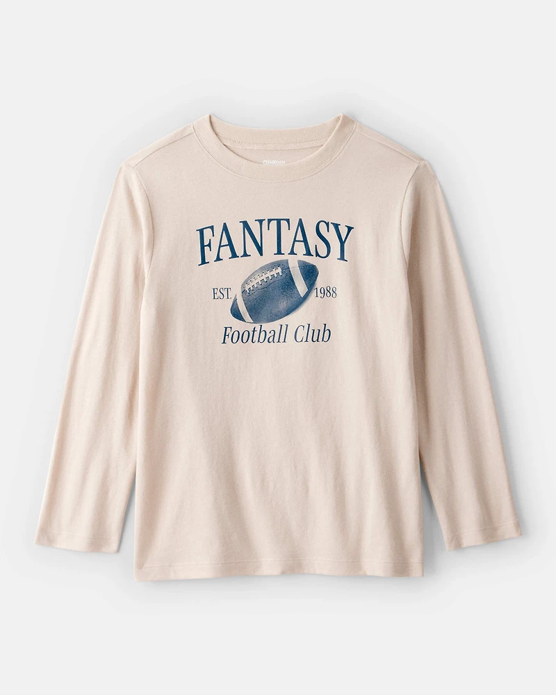 Boys Fantasy Football Long-Sleeve Graphic Tee - Tan