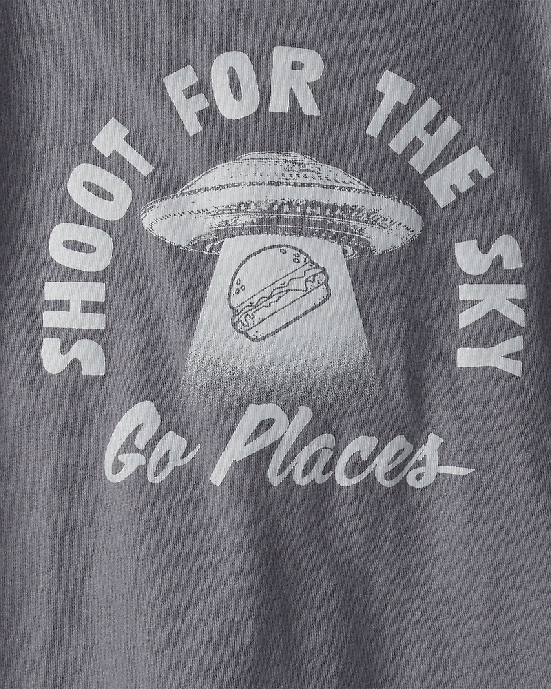Boys Shoot For The Sky Short-Sleeve Graphic Tee - Grey