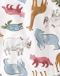 Baby Organic Cotton Rib 3-Pack Animal & Striped Bodysuits