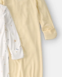 Baby 2-Pack Constellation PurelySoft Sleeper Gowns - Yellow/Cream