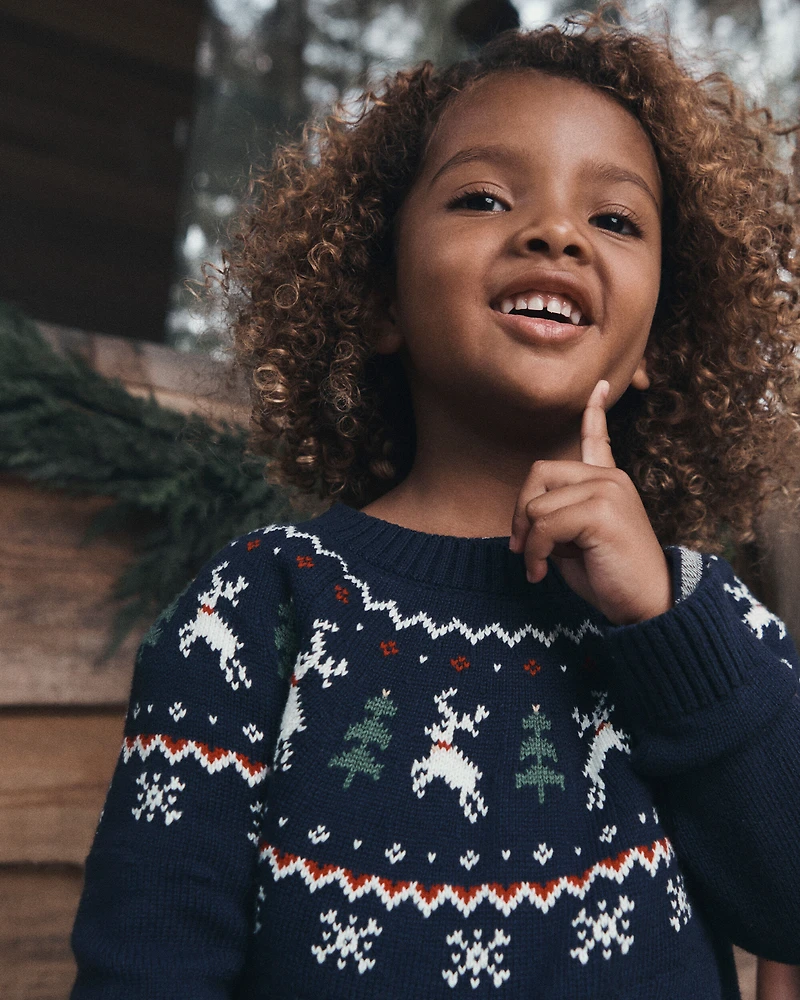 Toddler Fair Isle Organic Cotton Sweater