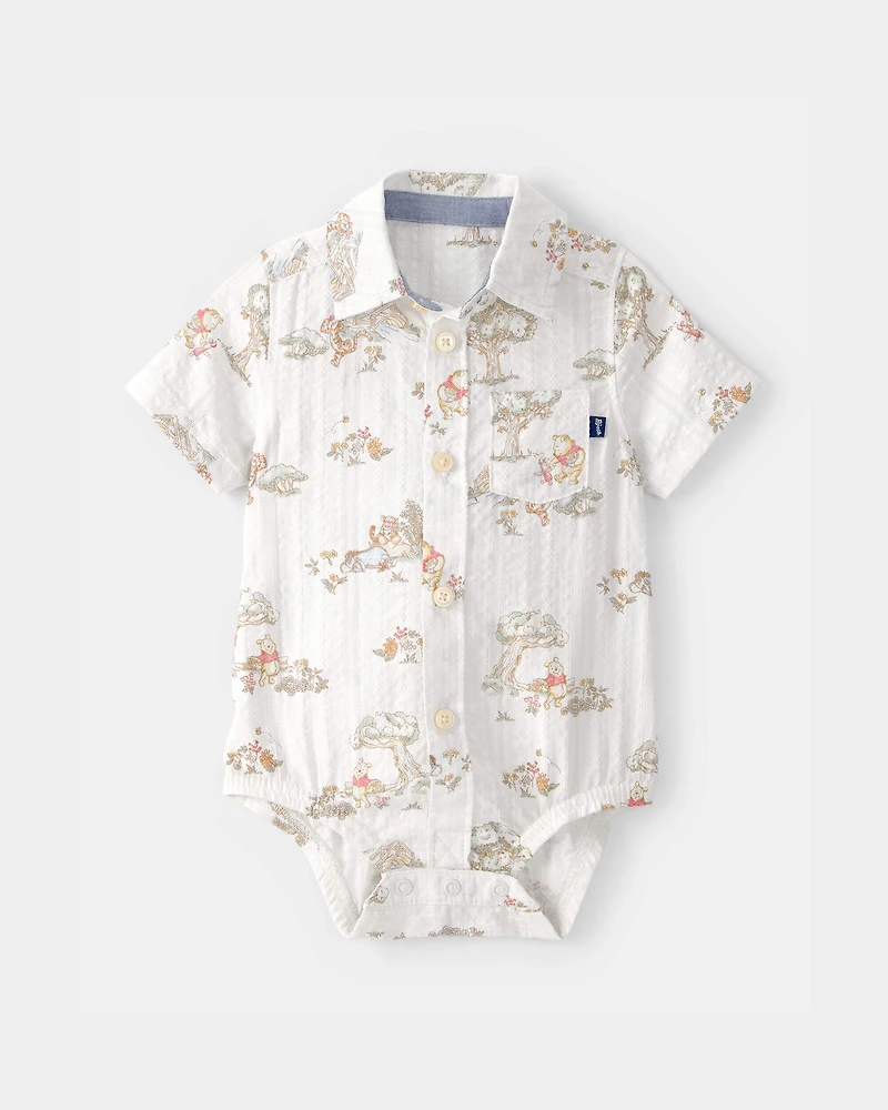 Baby Boy Disney© Winnie the Pooh Button-Down Bodysuit - White