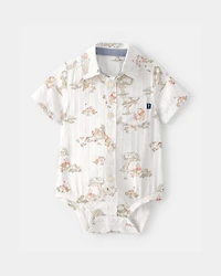 Baby Boy Disney© Winnie the Pooh Button-Down Bodysuit - White