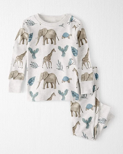 Baby Safari Print Organic Cotton 2-Piece Pajamas