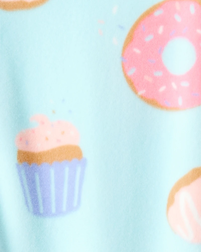 Baby Girl Donuts DreamPlush Long-Sleeve Snug Fit 1-Piece Pajamas - Blue