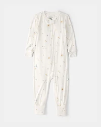 Baby Constellation PurelySoft 2-Way Zip 1-Piece Pajama - Cream