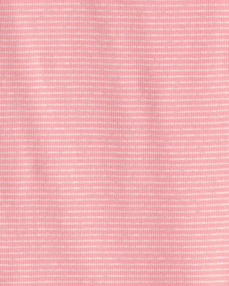 Girls 2-Piece Organic Cotton Ribbed Pyjama Set in Stripes