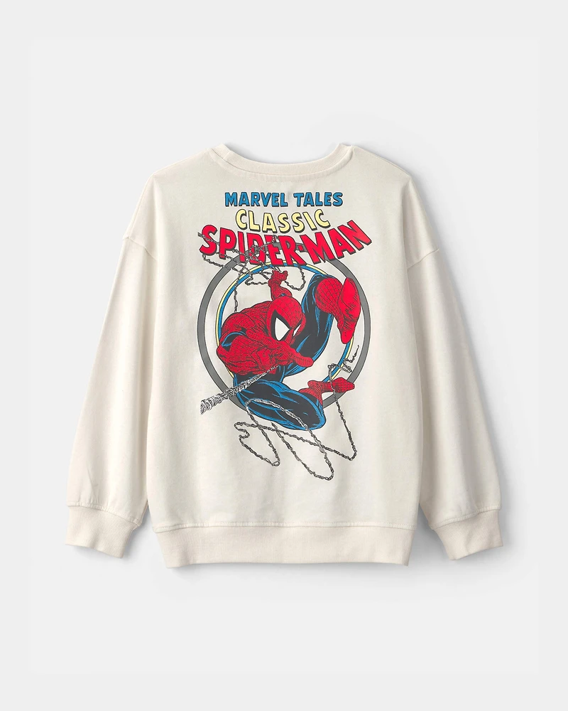 Boys ©Marvel Spider-Man French Terry Pullover Sweatshirt - White