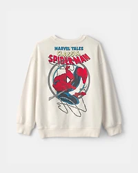 Boys ©Marvel Spider-Man French Terry Pullover Sweatshirt - White