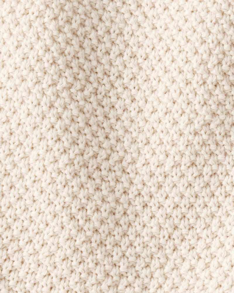 Toddler Girl 2-Piece Button-Up Sleeveless Vest & Embroidered Denim Skort Set - Cream/Blue