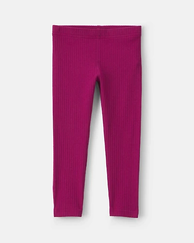 Toddler Girl Cotton Pull-On Stretch Leggings - Burgundy