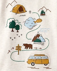 Baby Boy Camping Short-Sleeve Graphic Tee - Ivory