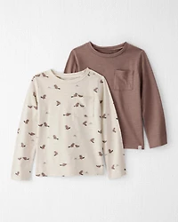 Toddler Boy 2-Pack Organic Cotton Tees in Beaver Creek Print