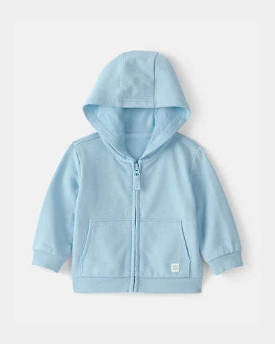 Baby French Terry Zip-Up Hoodie - Blue