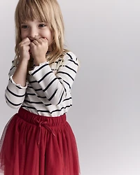 Toddler Girl Avenue Twirl™ Tiered Midi Skirt with Tulle - Red
