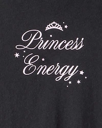Girls Princess Long-Sleeve Graphic Tee - Black