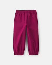 Toddler Girl Bow-Cuff Poplin Joggers - Red