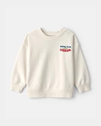 Toddler Boy ©Marvel Spider-Man French Terry Pullover Sweatshirt - Ivory