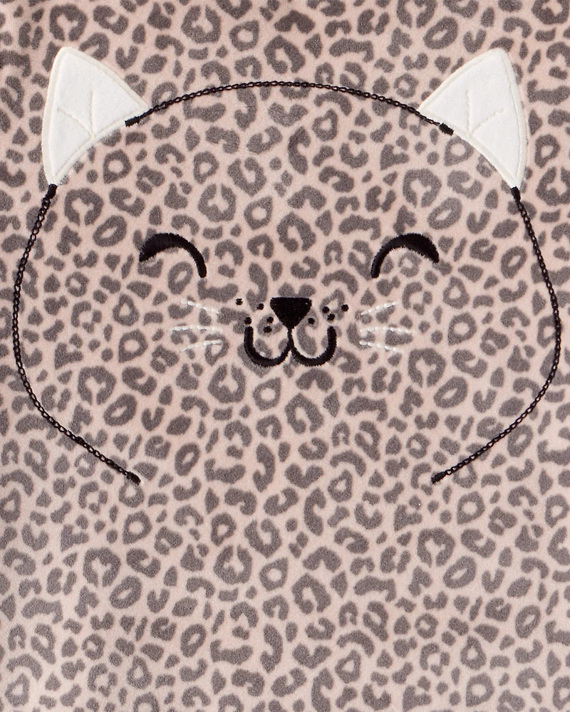 Toddler Girl Leopard DreamPlush Long-Sleeve Snug Fit 2-Piece Pajamas - Brown