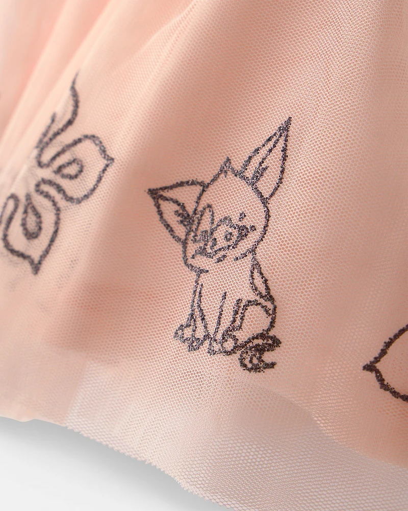 Toddler Girl Disney© Moana Glitter Tulle  Skort - Orange
