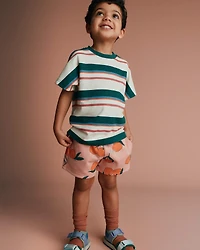 Toddler City Park™ Shorts in Clementine Grove Print - Light Pink