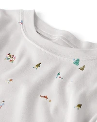 Kid Organic Cotton Pajamas in Frosted Trail Print