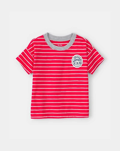 Toddler Boy Striped T-Shirt - Red