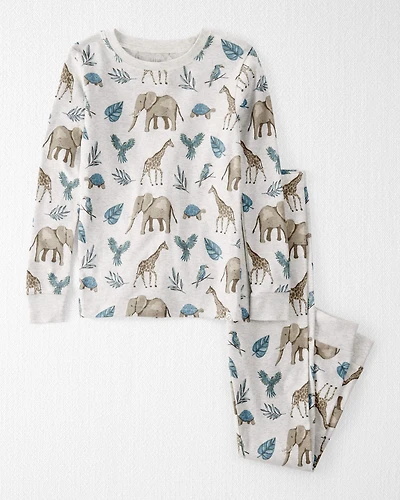 Kid Safari Print Organic Cotton 2-Piece Pajamas