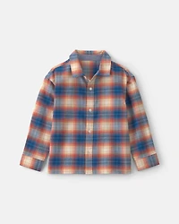Boys Plaid Flannel Button-Down Shirt