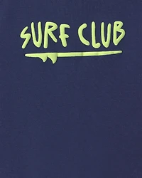 Baby Boy 'Surf Club' Short-Sleeve Romper - Navy Blue