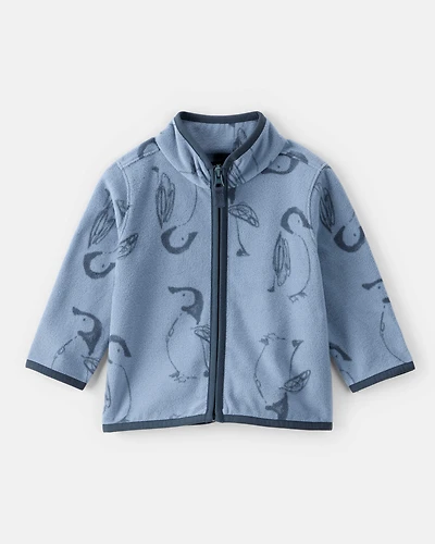 Baby Penguin Microfleece Zip-Up Jacket - Blue