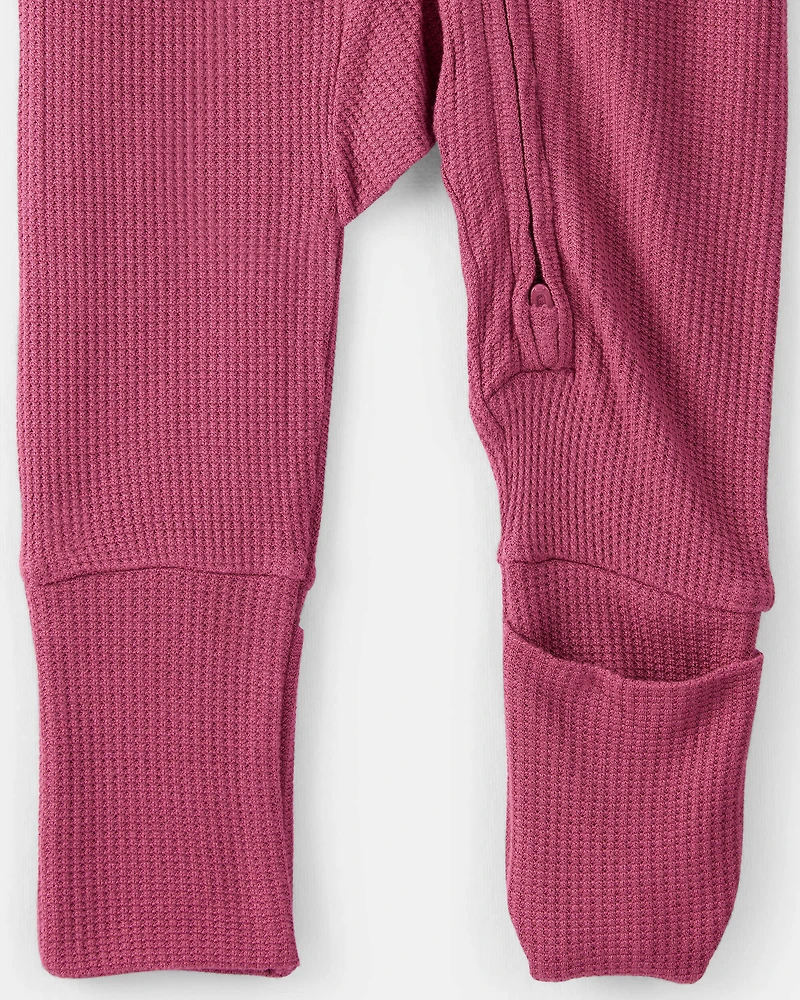 Baby Girl PurelySoft Long-Sleeve Sleep & Play Pajamas - Burgundy