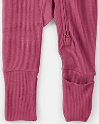 Baby Girl PurelySoft Long-Sleeve Sleep & Play Pajamas - Burgundy