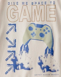 Kid Galactic Gamer Short-Sleeve Graphic Tee - Cream